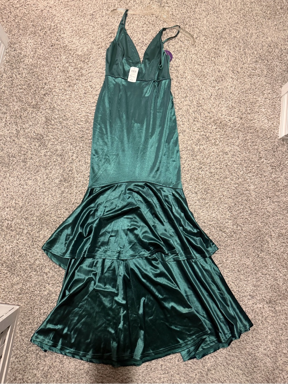Windsor Emerald Green Satin Maxi Dress